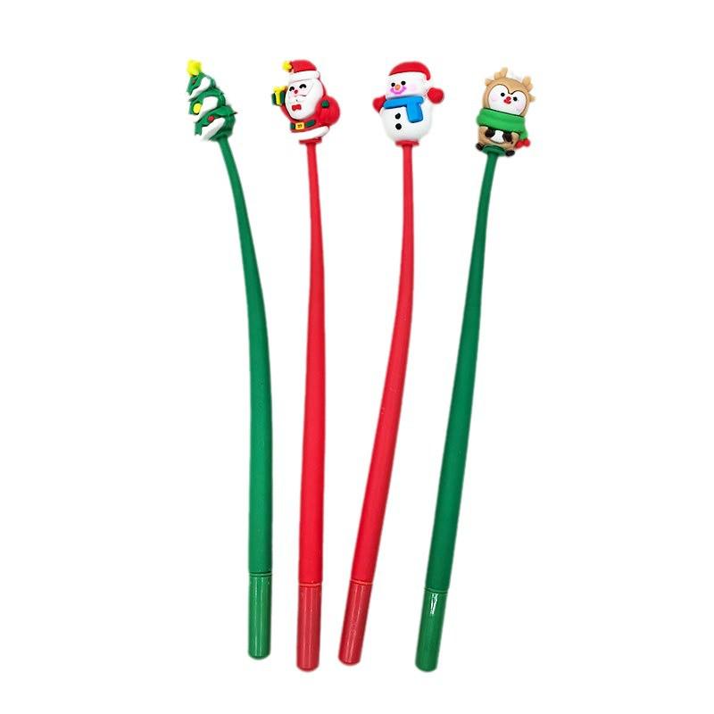 Creative Santa Claus Wobble Pen: Soft Rubber Neutral Pen for Students, Christmas Gift or Prize.