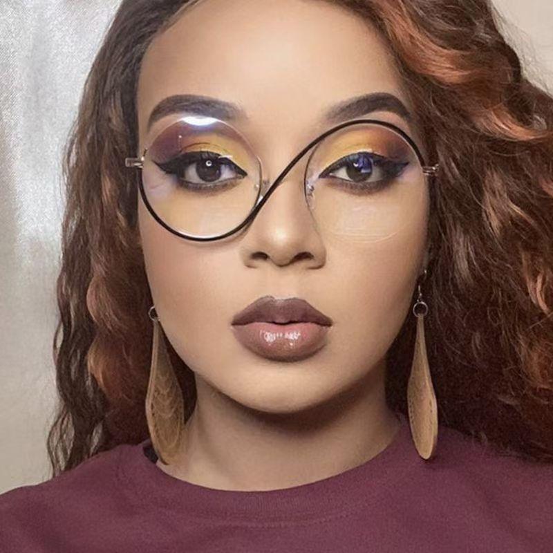 New Fashion Women'S Metal Small Frame Round Glasses Men'S Anti Blue Light Protection Eyeglasses Retro Anti-Radiation Eyewear