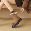 Fashion NEW Winter Women Boots Genuine Leather Shoes for Women Round Toe Chunky Heel Shoes Solid Zip Platform Shoes Warm Wool Snow Boots