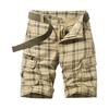 Pantaloncini da Lavoro Estivi da Uomo a Quadri Larghi Casual a Cinque Punti Multi-Tasca con Cerniera Pantaloncini da Jogging da Uomo