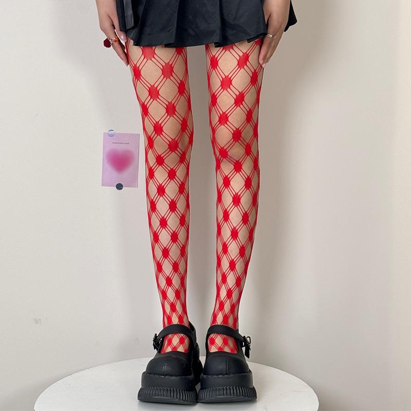 Women Fishnet Pantyhose Trendy Large Hollow Out Sexy Tights For Summer Breathable Gothic Kogyaru Style Y2K