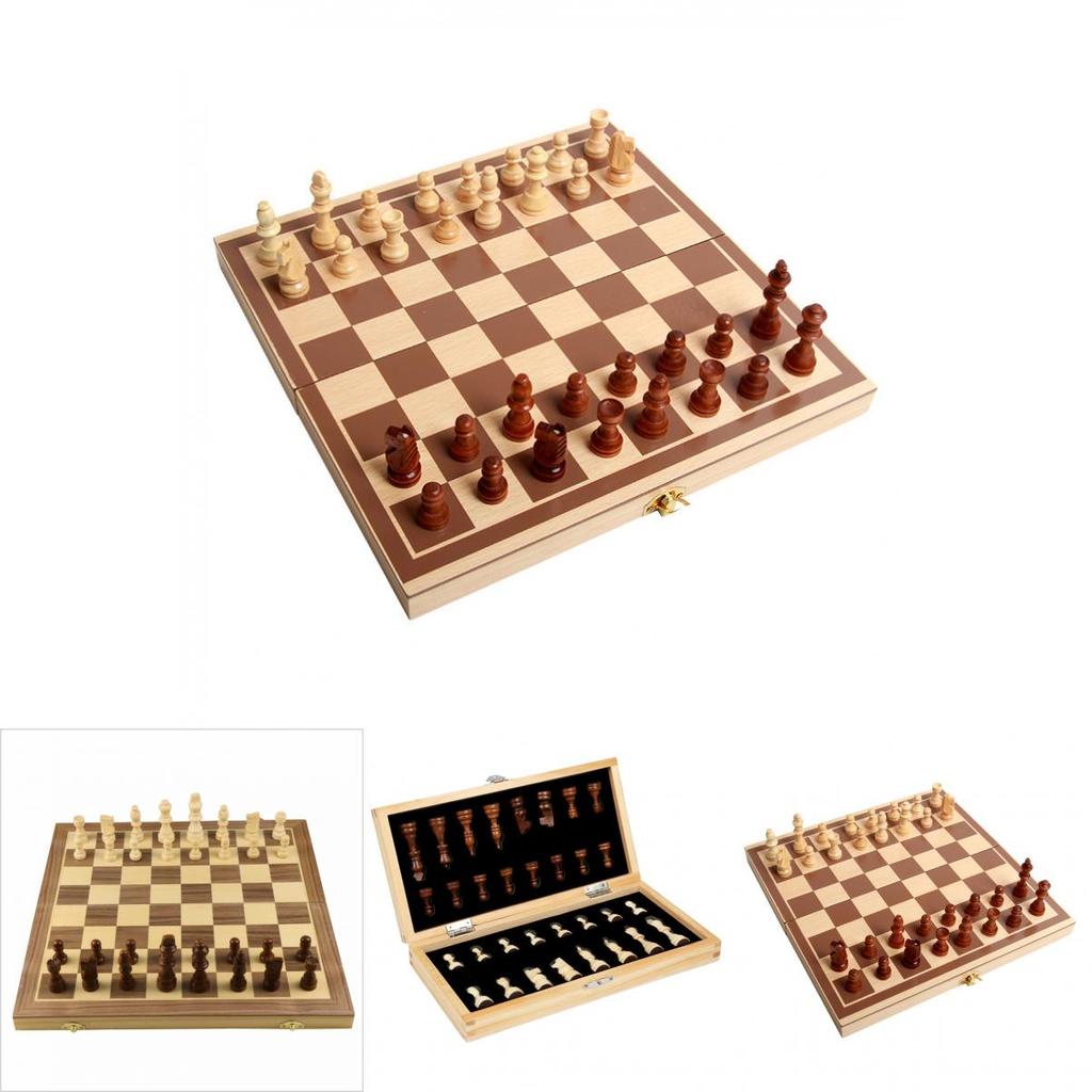 Luxurious Wooden Chess Set Featuring Premium Folding Chessboard And Elegant Pieces