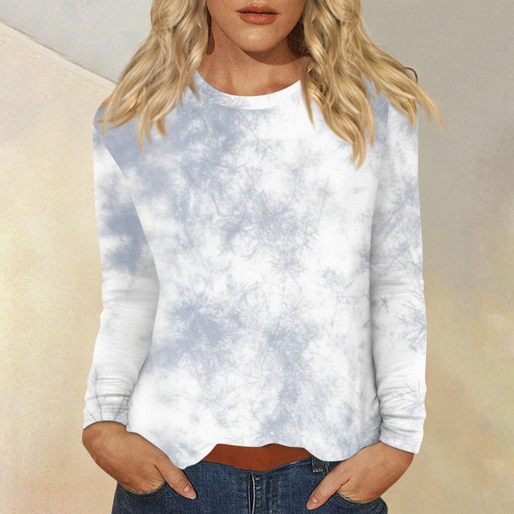 Women's Daily Casual Long-sleeved Printed O-neck Top