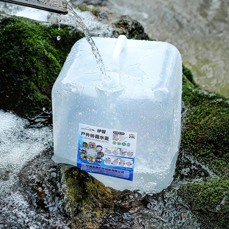 Usage Extérieur / Étui à Eau Pliable 20L Contenant à Eau Portable Spacieux Bouilloire Seau en Plastique Équipement de Camping Fournitures