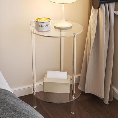 Acrylic Transparent Coffee Table Clear Drink Table Small Round End Modern Living Room Side Table Acrylic Desk Home Decorations