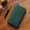 HIMHERCOM Pencil Zipper Pencil Case with Fixed Small Item Large Fountain Pen Retro Fountain Pen Genuine Pencil High School Pen Unisex Case, Leather,