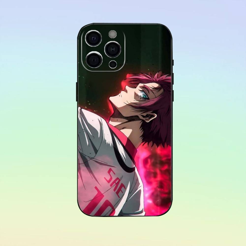 Itoshi Sae B-Blue L-Lock Phone Case For iPhone 17,16,15,14,13,12,11 ,Soft Silicone Black Cover