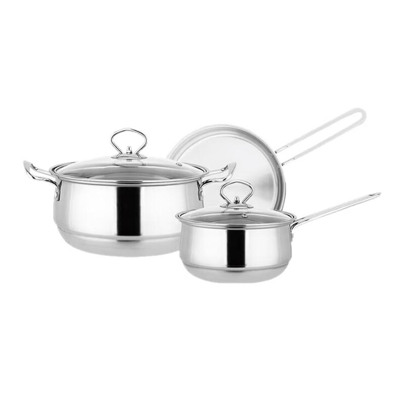 Yibo YP-8016 Davos 3-Piece Stainless Steel Cookware Set