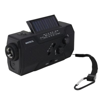 WINTECH Charging Radio Light Mobile Charging USB Black Drip-proof Hand-cranked (dry Battery/rechargeable Battery) (Type C/Micro Compatible)