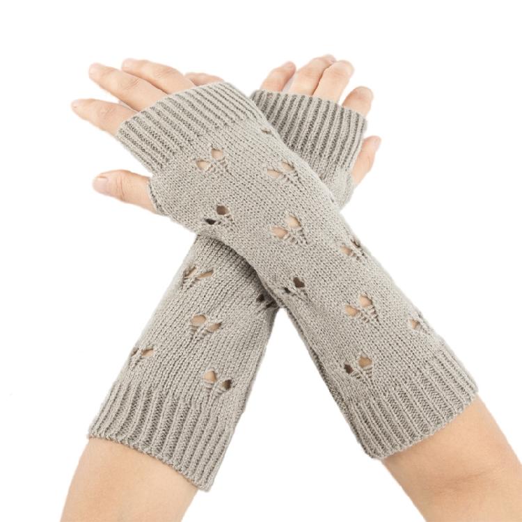 Winter Hand Gloves Soft Warm Gloves Arm Crochet Hollow Out Fingerless Gloves