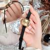 Sleek Black Gold Small Square Quartz Watch, Versatile Steel Band, Waterproof Casual Design