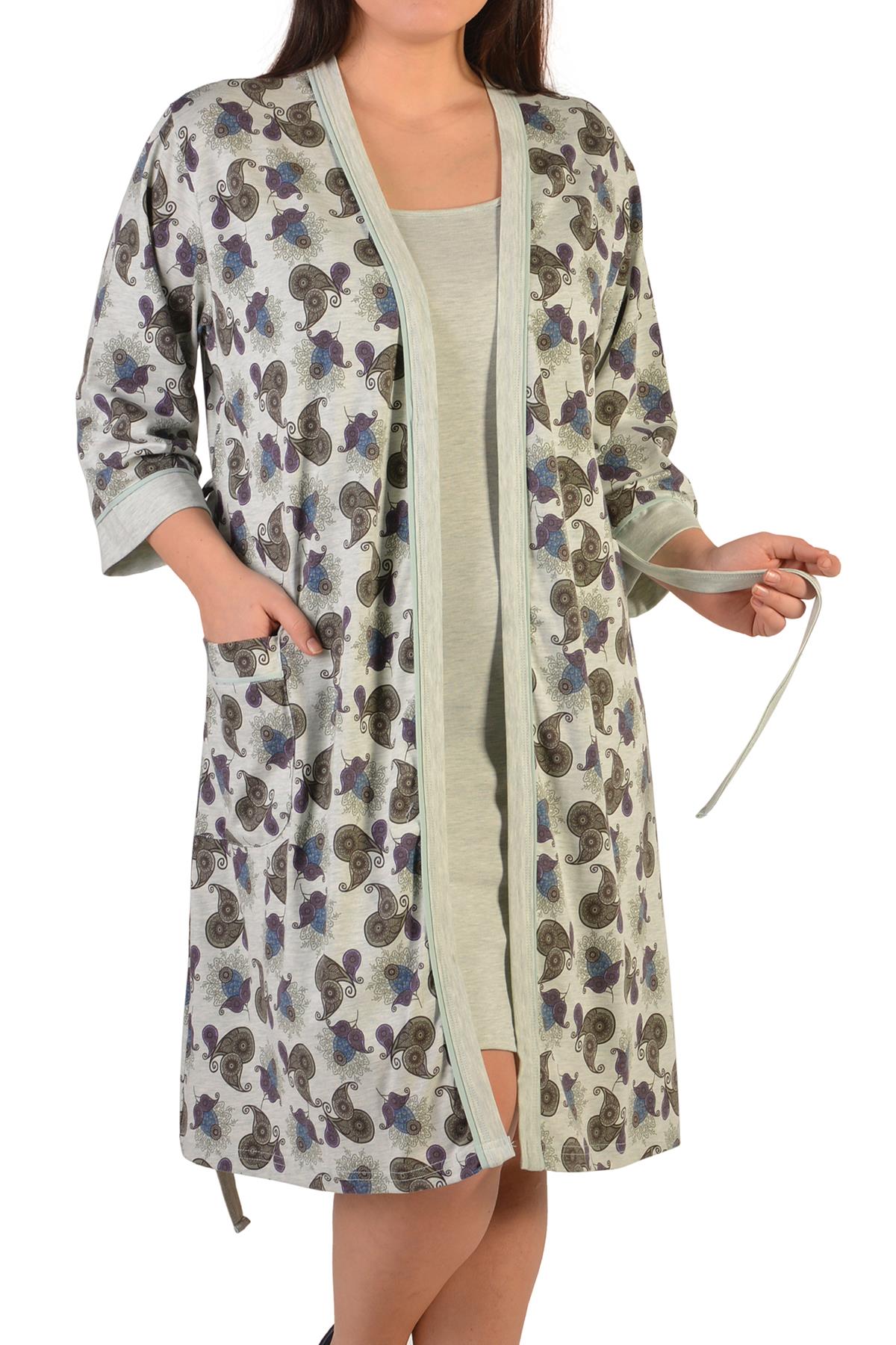 

Женский халат, туника, ночная рубашка, двойной комплект, большие размеры