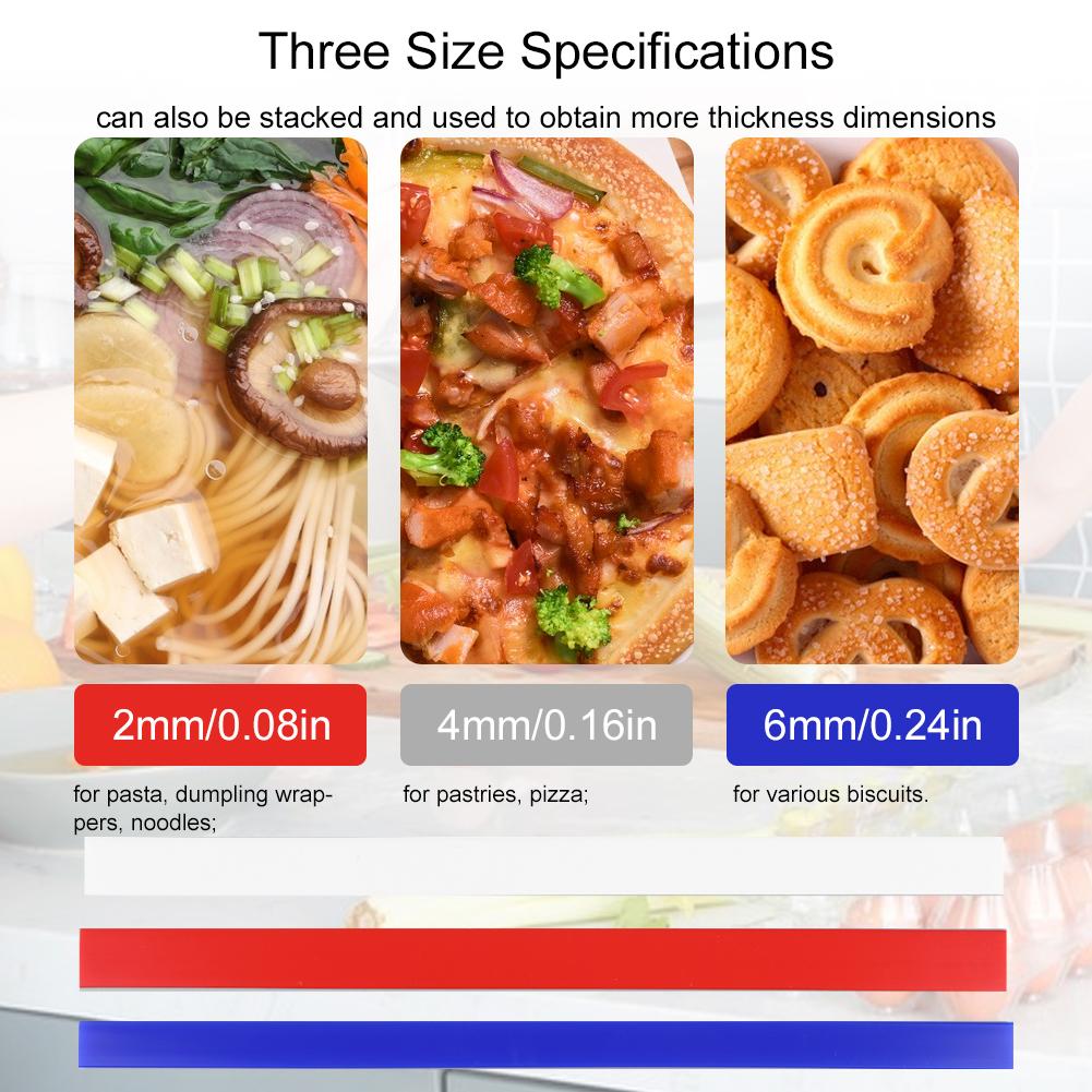 6Pcs Silicone Rolling Pin Guides Rolling Strips Multi-Function Measuring Dough Strips Dough Pastry Ruler for Dough Pastry Cookie China Mainland