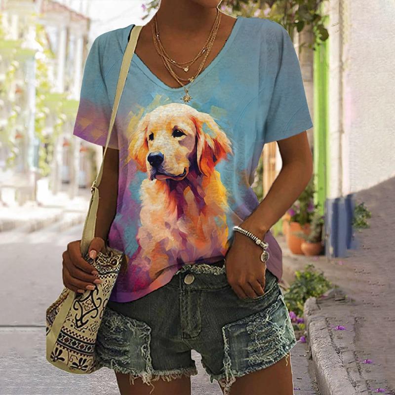Sommer T-skjorte for kvinner Anger Cat Print Uformelt kortermet 3d T-skjorte Streetwear Pullover med rund hals Oversized kvinneklær
