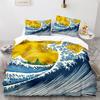 Ukiyo-e Japanese Style Duvet Cover Set Polyester Bedding Set Cherry Blossoms Snow Mountain Comforter Cover King Queen Full Size