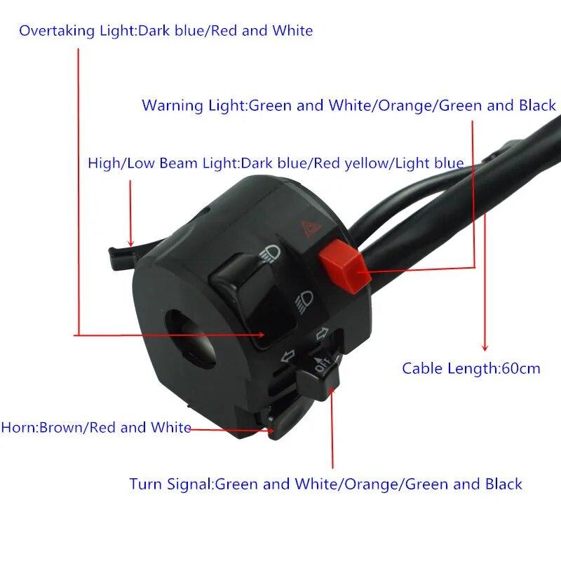 7/8" 22mm Motorcycle Switch Mount Headlight Warning Light Turn Signal Horn Start Kill Switch Motorcycle Handlebar Switch Parts