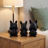 3pcs Nordic Minimalist Style French Bulldog Statue Animal Crafts Dog Ornaments Living Room Shelves