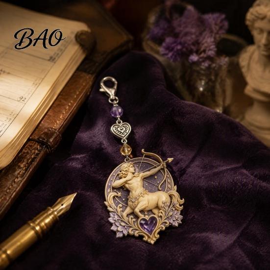 Handbag Accessory 12 Zodiac Sign Keychain with Keepsake Card, Star Pendant Pendant, Backpack Purse Charm, Inspirational Gift for Men Women