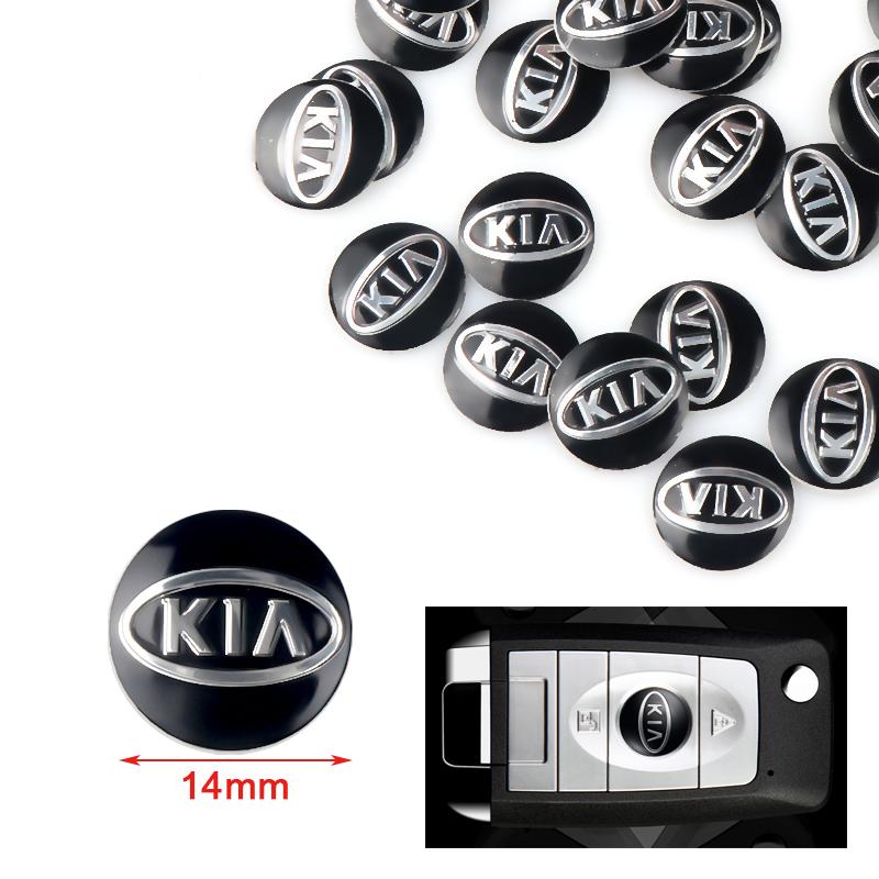 2026 Gorące Naklejki Samochodowe 2/5/10 szt. 14mm Naklejki z Emblematem na Kluczyk Samochodowy Do KIA Sportage Ceed Sorento Cerato Optima Picanto Rio Soul Niro So