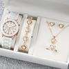 New Women'S Korean Version Of High-End Quartz Watch Simple Classic Silicone Strap Women'S Watch Fashion Set