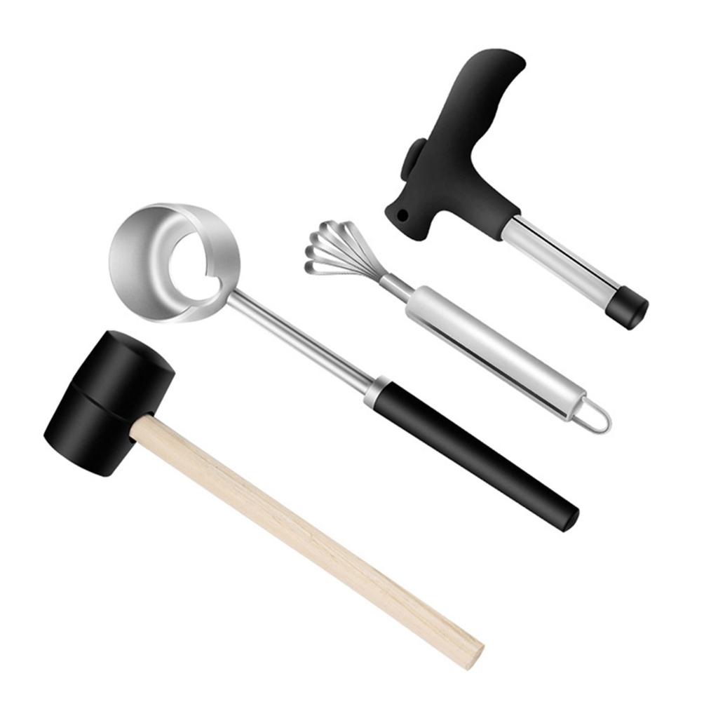 Coconut Opener Tool Set Food Grade Stainless Steel Coco Opener Shell Puncher Coconut Hole Maker Puncher Easy To Open
