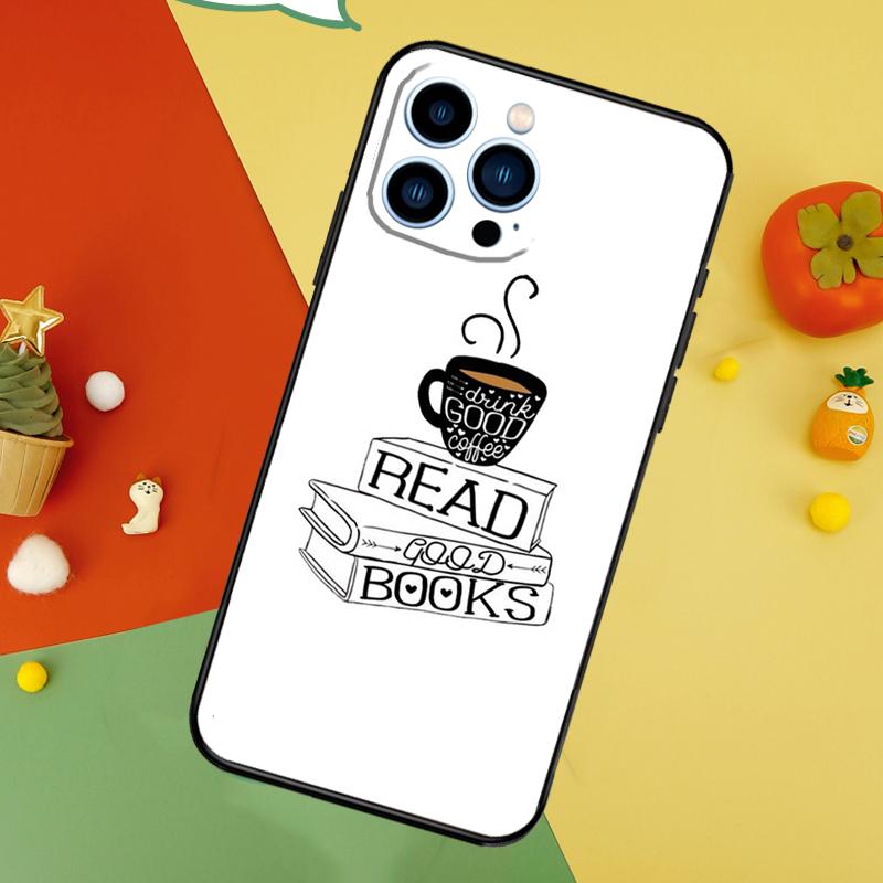 Books And Coffee Phone Case For iPhone 17 Pro Max 16 15 14 12 11 13 Pro Max Plus 12 13 Mini 16e 17 Air Cover