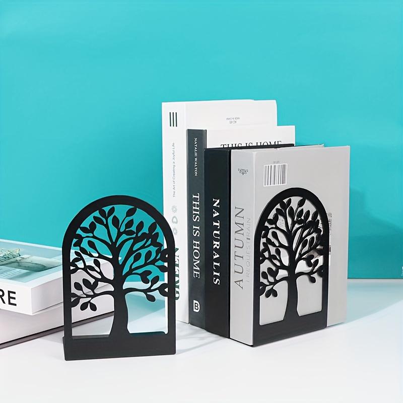 2PCS elegant metal bookends, heavy-duty bookshelf holder, suitable for desk decoration book display shelves, suitable for home office users, students