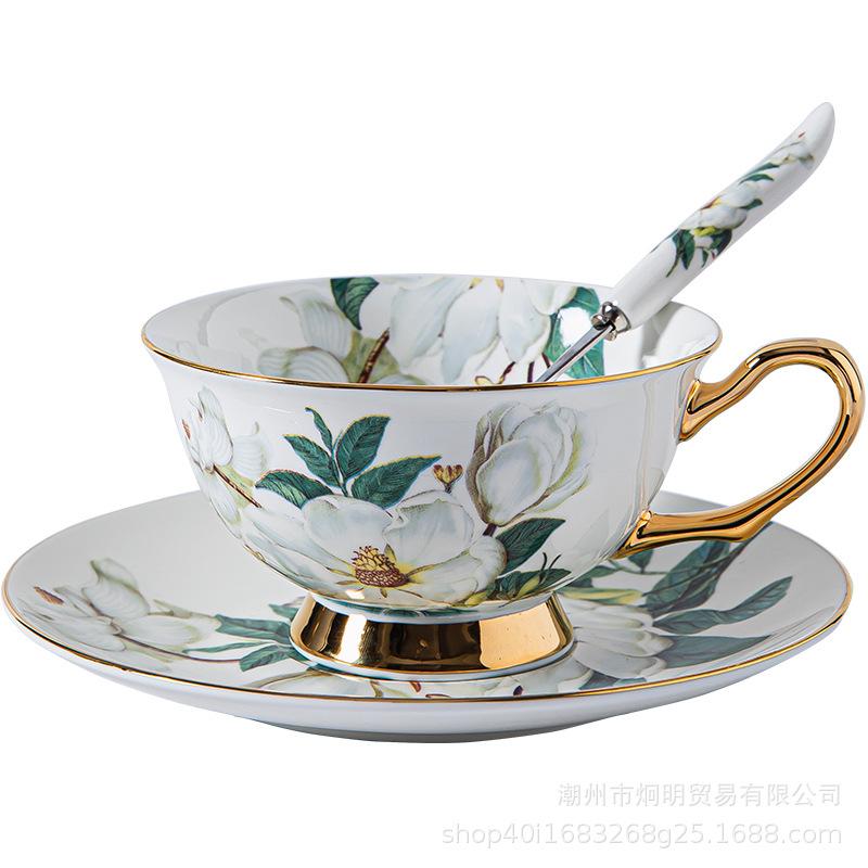 British Style High-grade Exquisite Gilded Bone Porcelain Coffee Cup Palace Style Tea Cups Household Kitchen Utensils 220ml