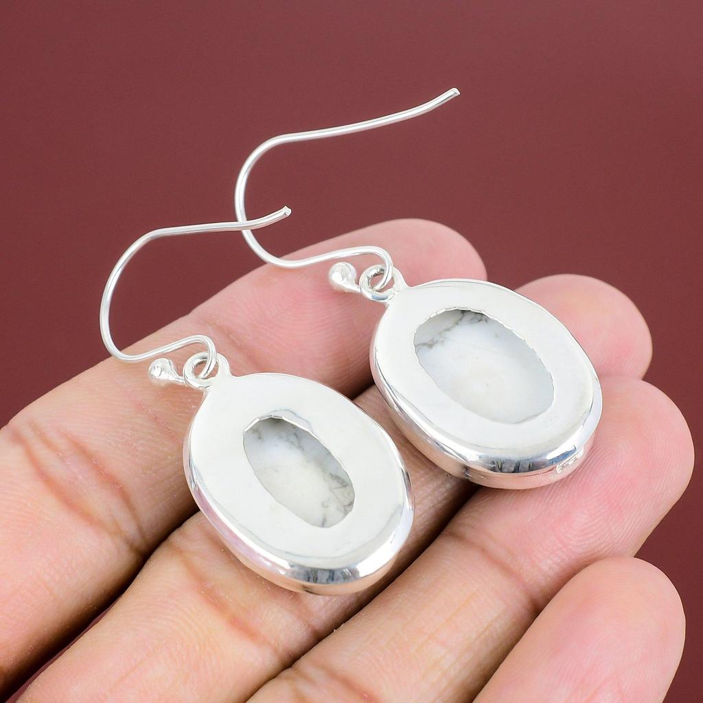 Howlite Earring Natural Gemstone Earring 925 Sterling Silver Earrings Handmade Jewelry Birthstone Earrings Brand New Jewelry Gifts For Women