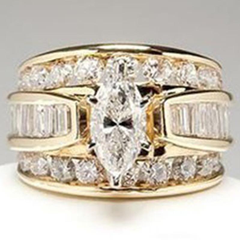 New sweet romantic electroplated zircon ring popular fashion engagement jewelry
