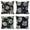 New White Floral Art Pillowcase for Holiday Decoration and Car Cushion Cover