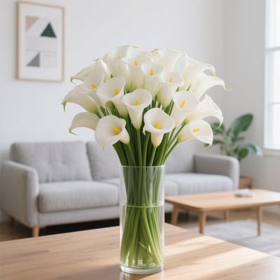 10pcs Artificial Flowers Calla Lily Bunch 34cm Fake Flower Bouquet Tabletop Home Wedding Decoration Fall Decor Photography Props