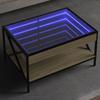 VidaXL Coffee Table with Infinity LED Sonoma Oak 70x50x38 Cm, Side Table, Living Room Table, End Table, 847703