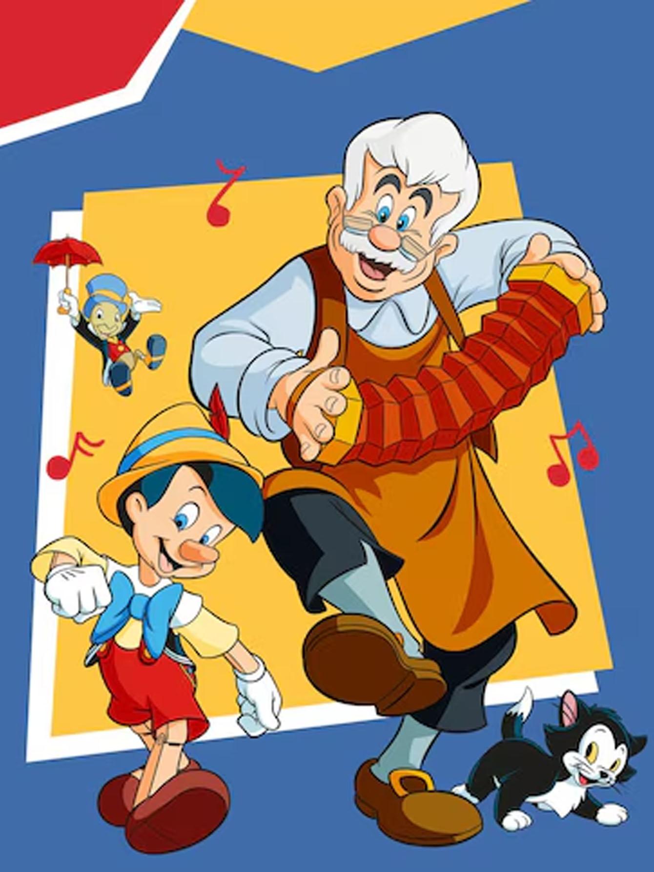 

DIY Diamond Painting Pinocchio and His Grandfather Cross Stitch Kit Mosaic Art Diamond Painting Full Circle Diamond Home Decoration Round 20x30cm