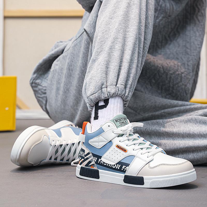 Hvite sportssko for menn Fritidssko Street Style løpesneakers Sko for studenter Overstore vintersko Høytopp