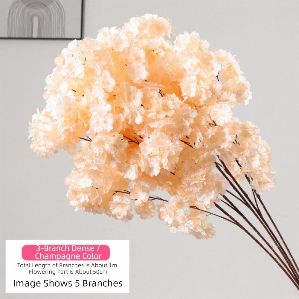 Simulation Branch Artificial Cherry Blossom Multiple Color Encrypted Cherry Artificial Flowers Spring Cherry Fake Flowers