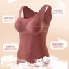 Large size wool German velvet thermal underwear women's velvet thickened heating belt chest pad integrated backing non-marking vest autumn and winter
