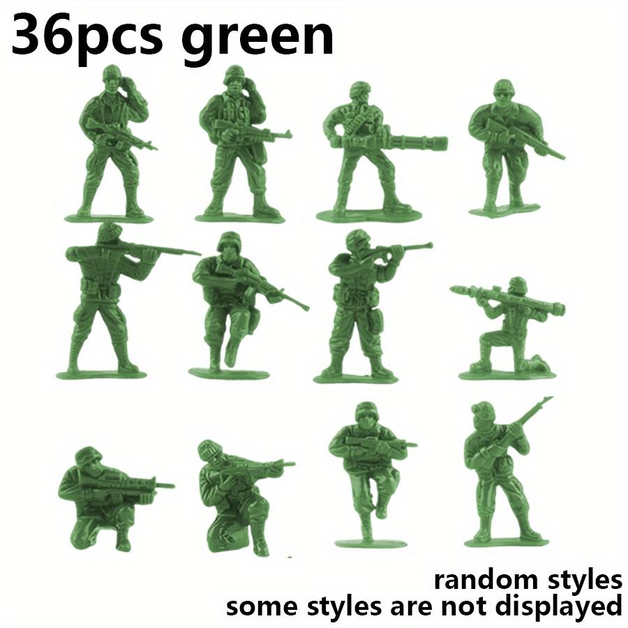 36pcs Miniature Plastic Soldier Models - 1.96 Inch Multicolor Military Figures for Party Decor, Birthday Gifts, Collectibles JXB