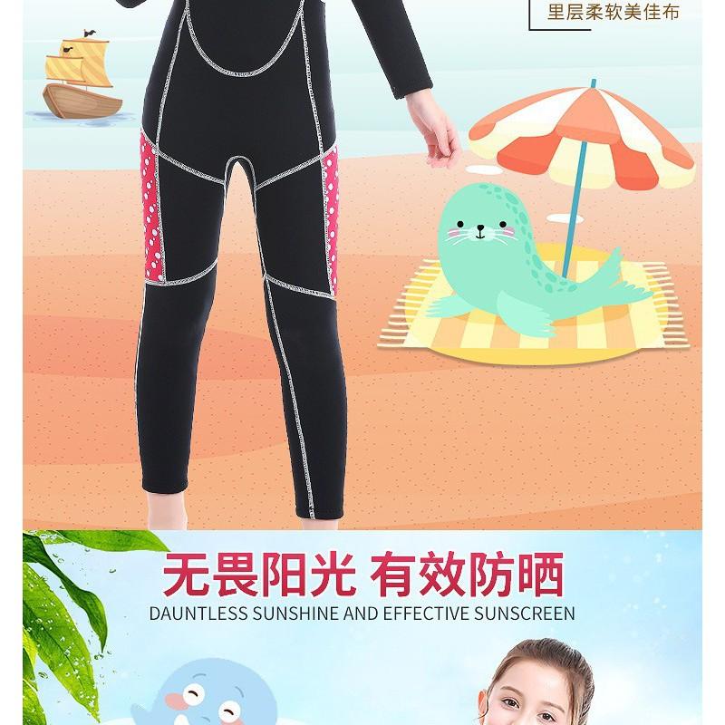 3mm Kids Wetsuit Full Body Long Sleeve Snorkeling Swimming Surfing UV Protection Jellyfish Safety