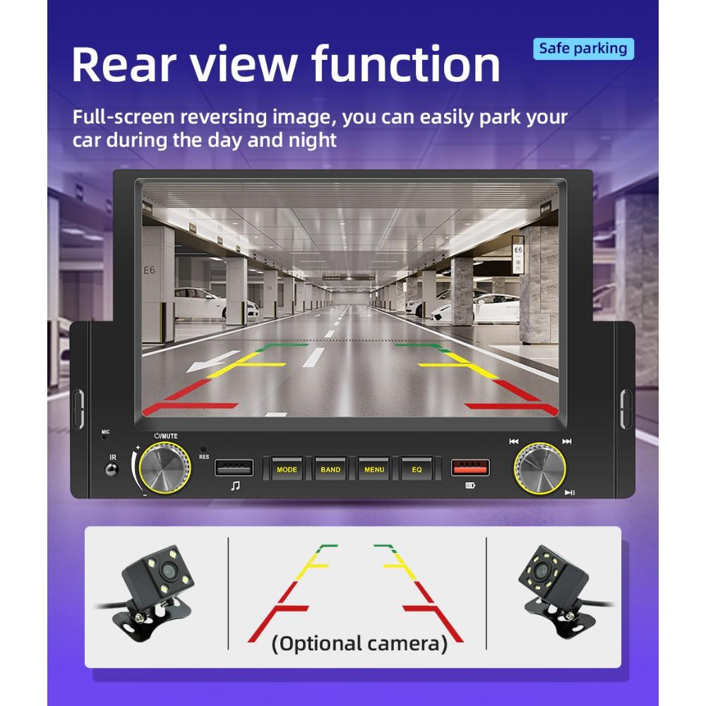 6.2 Inch 1Din Wire&Wireless CarPlay Android Auto Screen Radio Car Stereo BT MP5 Car Play 2USB Audio System Car Accessories