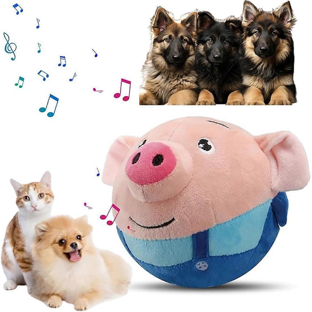 Active Moving Pet Plush Toy, Talking Moving Pet Bouncing Ball for Interactive Dogs Shake Bounce Toys