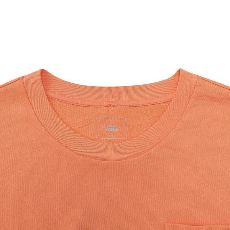Vans Round Neck Sports Pocket Casual Short Sleeve T-Shirt Men Tops Orange VN000GSMCR5