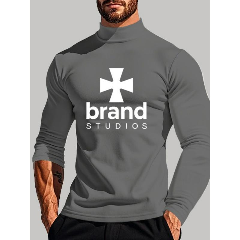 Easy-Care Men s Polyester Mock Neck Long Sleeve Shirt, Ideal for Travel & Outdoor Trip S