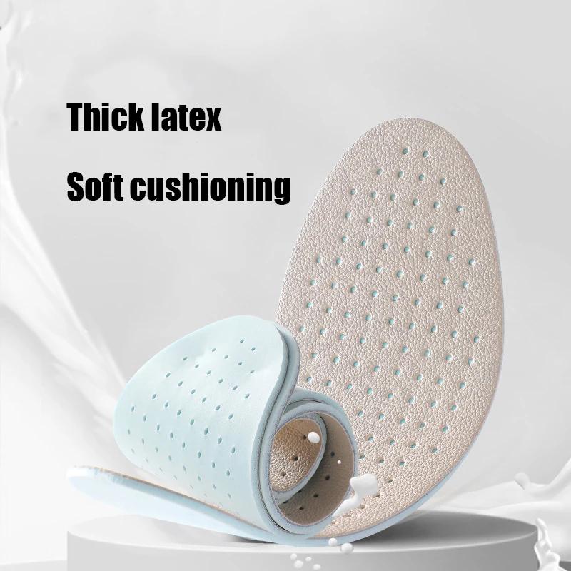 1 Paar Latex-Rindsleder-Einlegesohlen Elastisch Stoßdämpfend Atmungsaktiv Schweißabsorbierend Weich Bequem Atmungsaktive Einlegesohlen für Sneaker