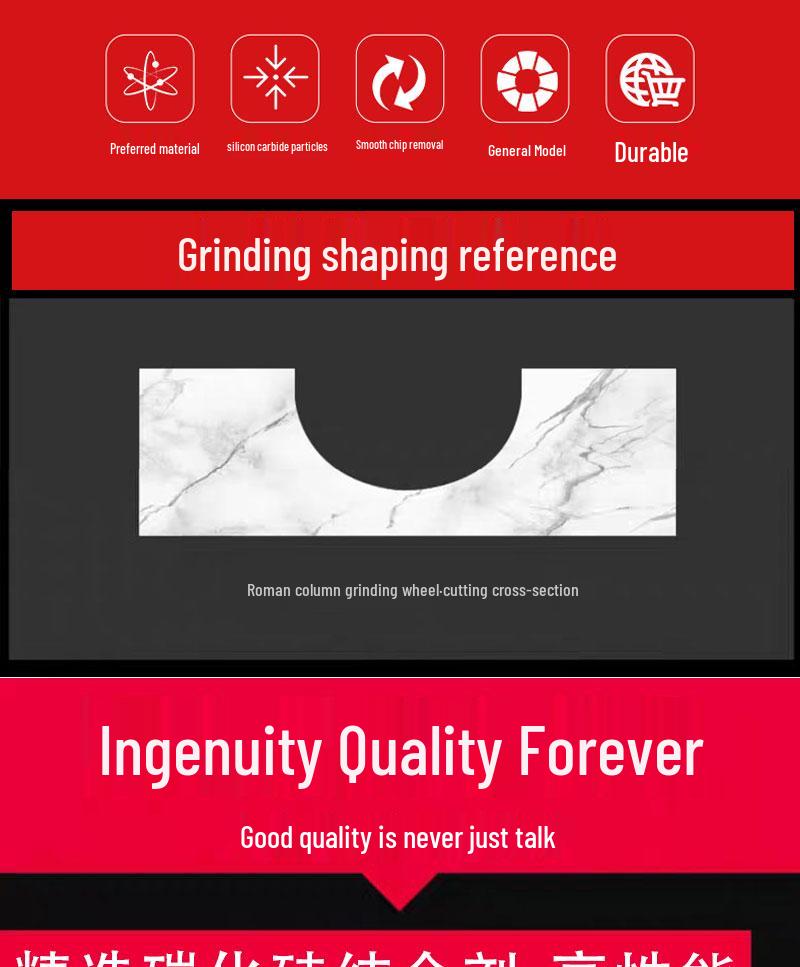 Diamant Marmor Römische Säule Kante Anti-Rutsch Rillen Schleifscheibe für Stein und Kiesel Blumenkübel