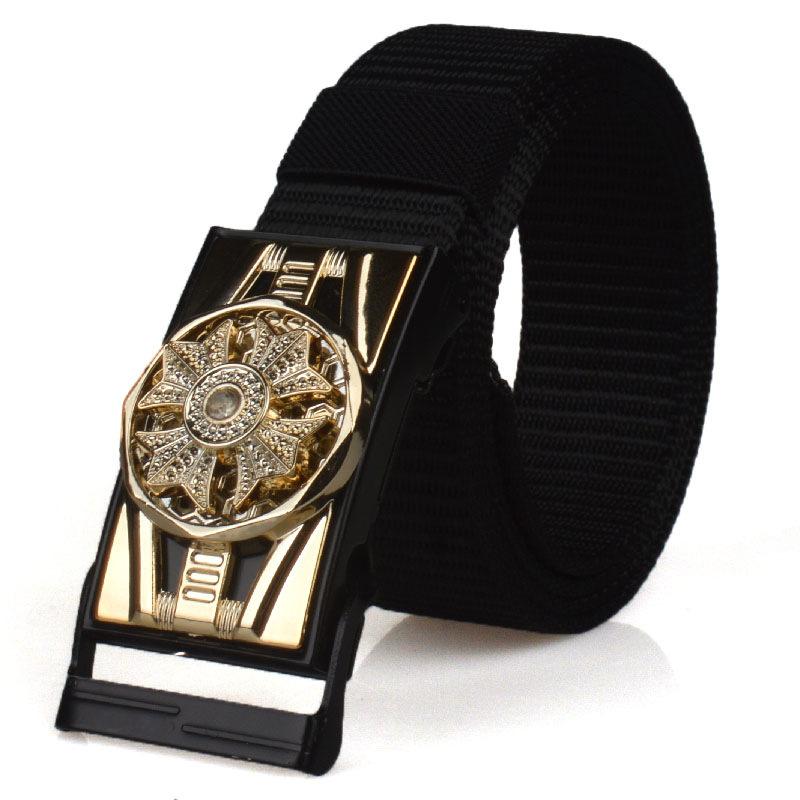 Curea cu cataramă automată pentru bărbați vine și pleacă, curea din pânză, nailon țesut, respirabilă și durabilă, Stall