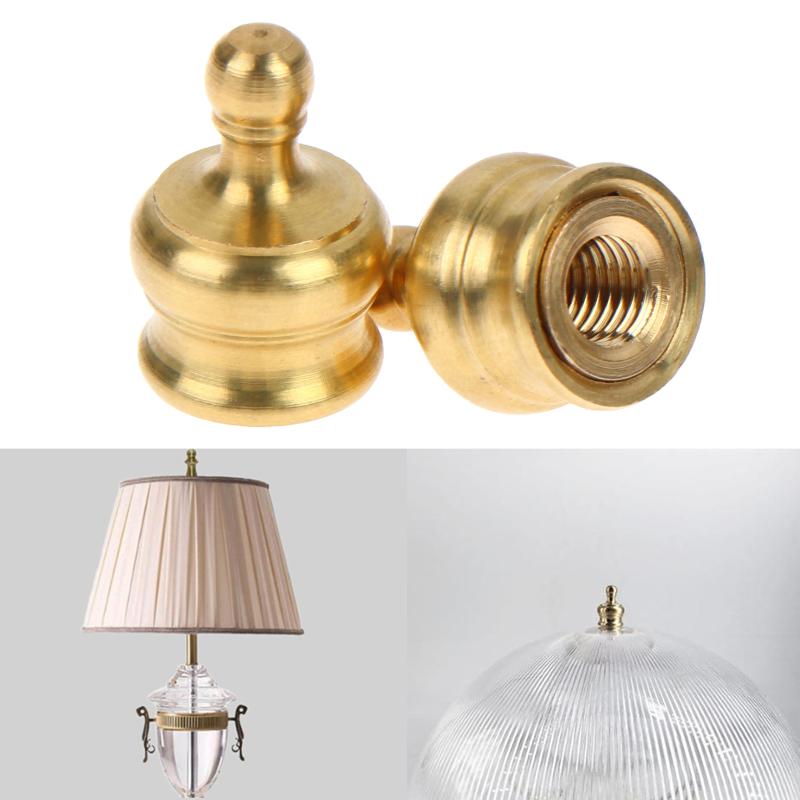 2 Sets Solid Brass Lamp Shade Screw Cap Nuts with Reducing Adapter Heavy Duty for Home DIY Lighting Projects Lamp Repair Parts