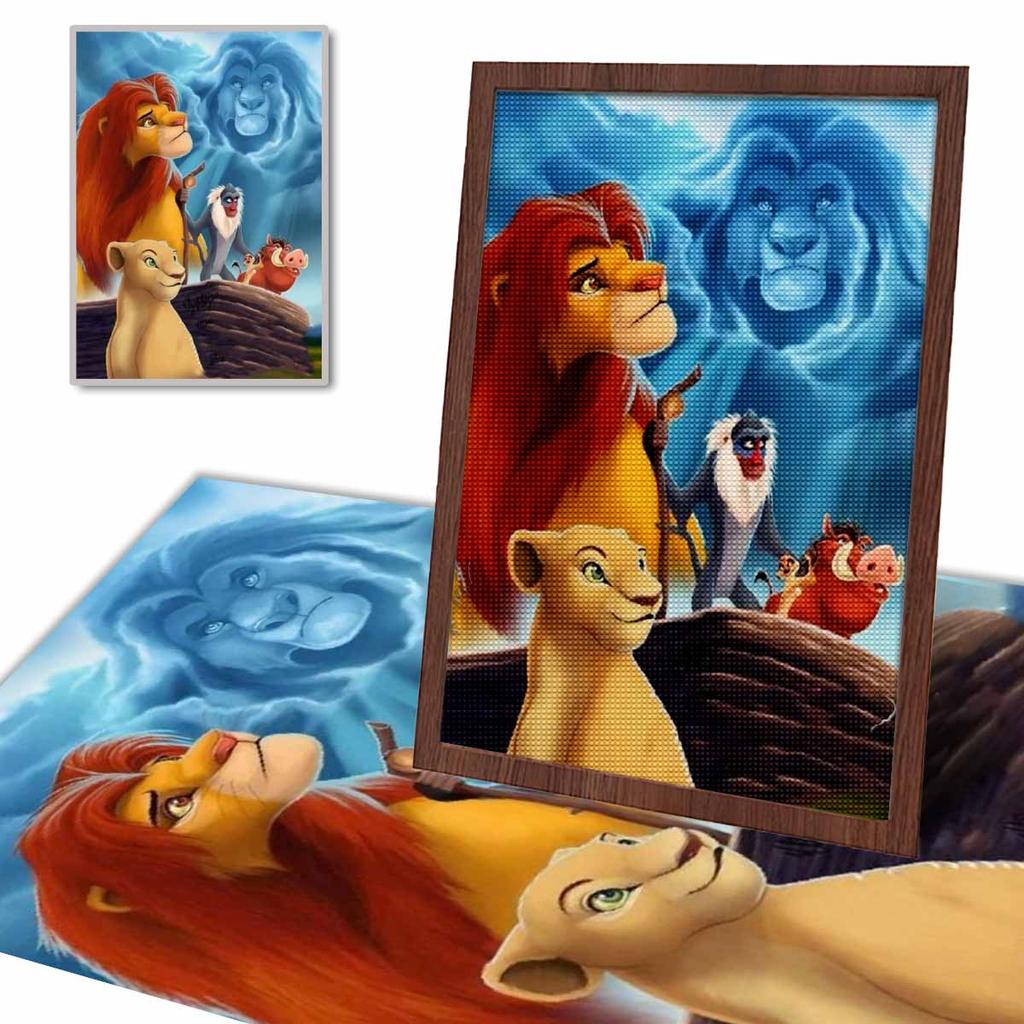 5D Diy Diamond Painting The Lion King and His Friends Full Drill Rhinestones Mosaic Embroidery Handmade Products Home Decor Gift