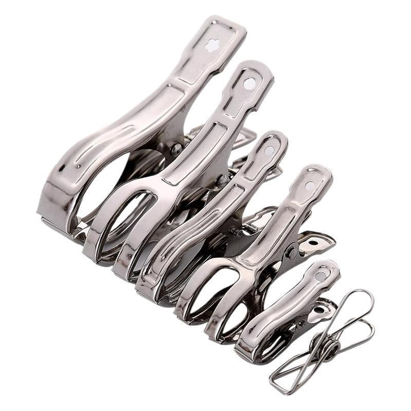 Stainless Steel Windproof Clothes Drying Clips - Large, Heavy-Duty Quilt and Sock Clips.