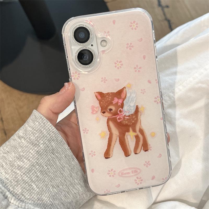 

Pink Flower Wings Deer Phone Case for iPhone 17/16 Pro Max/15/14 - Advanced Girl Edition iPhone 14